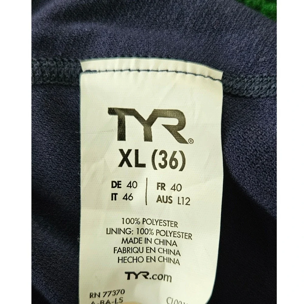 TYR XL 36 Diamondfit Swimsuit Gray Orange One Piece Athletic‎ Swim Wear